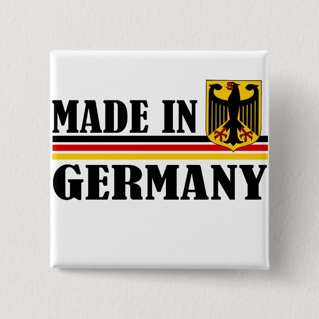Made In Germany 2 Inch Square Button (Front)