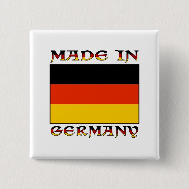 Made in Germany 2 Inch Square Button (Front)