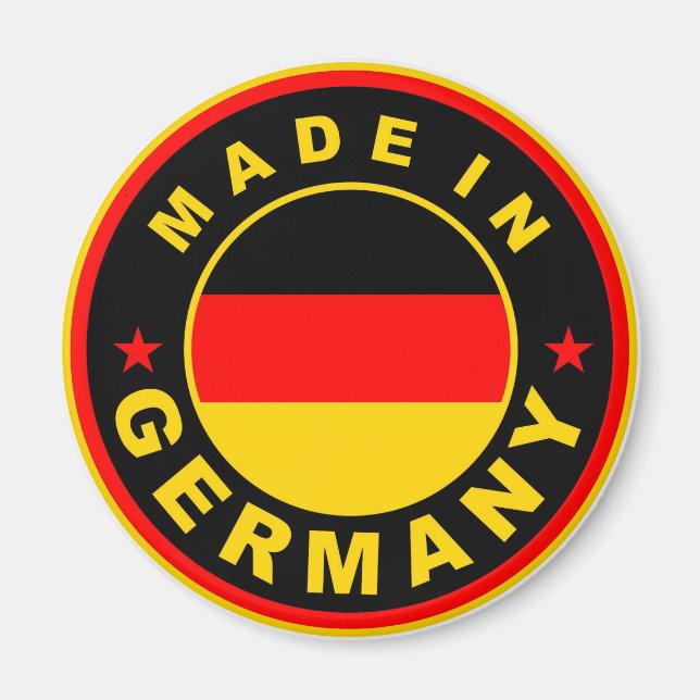 made in germany country flag label round stamp magnet (Front)