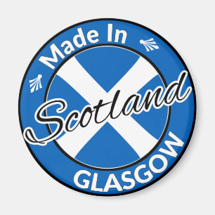 Made in Glasgow Scotland Saltire Flag Magnet