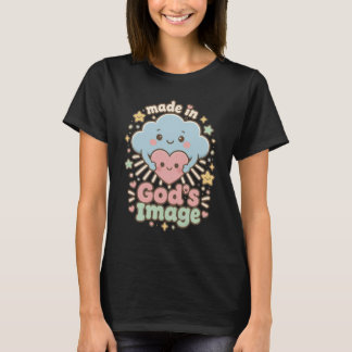 Made In God's Image Cute Kawaii Christian Design   T-Shirt