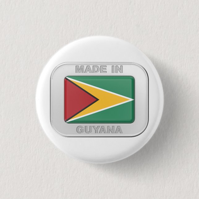 Made in Guyana 1 Inch Round Button (Front)
