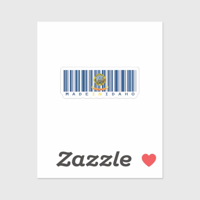 Made in Idaho Barcode Flag Sticker – State Pride (Sheet)