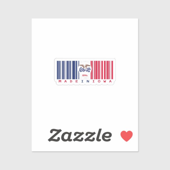 Made in Iowa Barcode Flag Sticker – State Pride (Sheet)