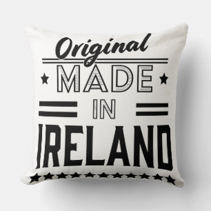 made in Ireland beautiful retro logo. Throw Pillow