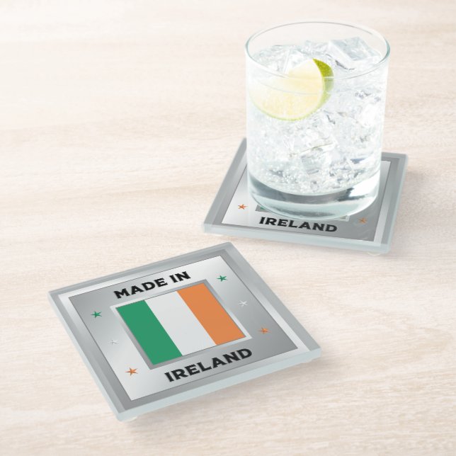 Made In Ireland Glass Coaster (Angled)