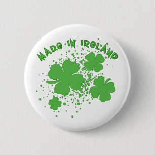 Made In Ireland with Shamrocks Products 2 Inch Round Button