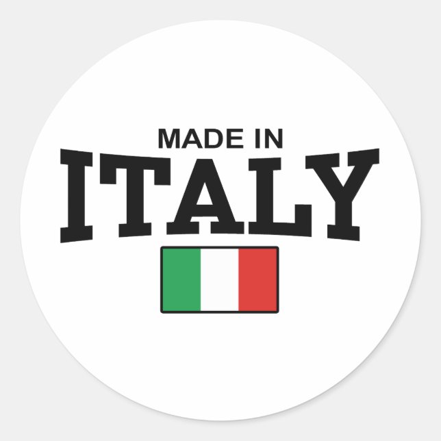 Made in Italy Classic Round Sticker (Front)