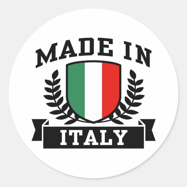 Made in Italy Classic Round Sticker (Front)