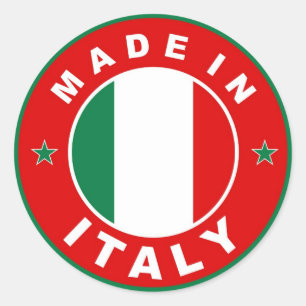 made in italy country flag product label round