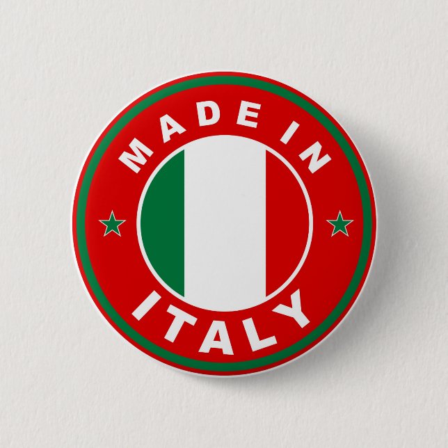 made in italy country flag product label round 2 inch round button (Front)