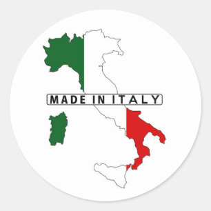made in italy country map flag product label
