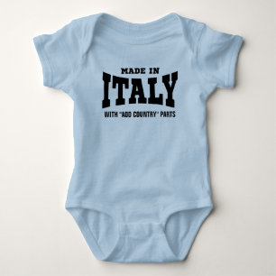 Made In Italy With "add country" Parts Custom Baby Bodysuit