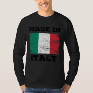 Made In Italy With Italy Flag Graphic Cool Design T-Shirt