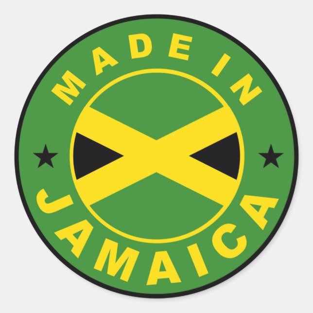 made in jamaica country flag product label round (Front)