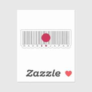 Made in Japan Barcode Flag Sticker