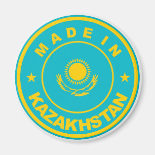 made in kazakhstan country flag product label magnet