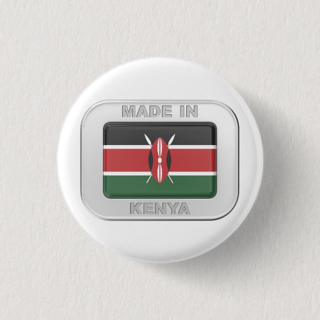 Made in Kenya 1 Inch Round Button (Front)