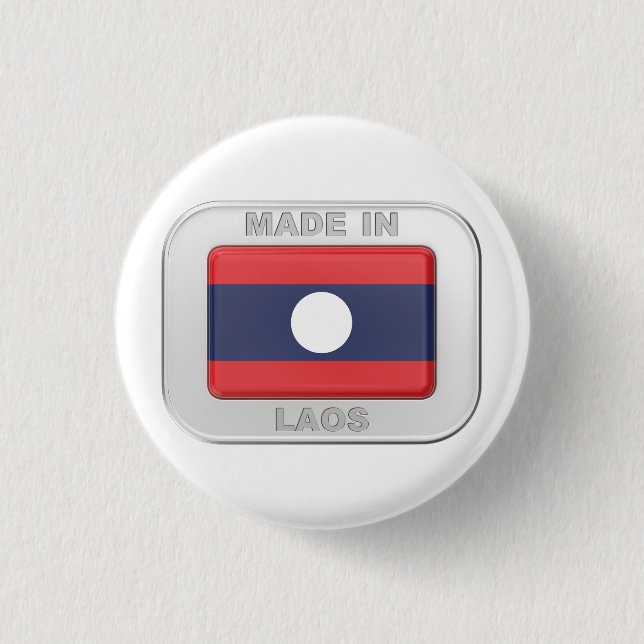 Made in Laos 1 Inch Round Button (Front)
