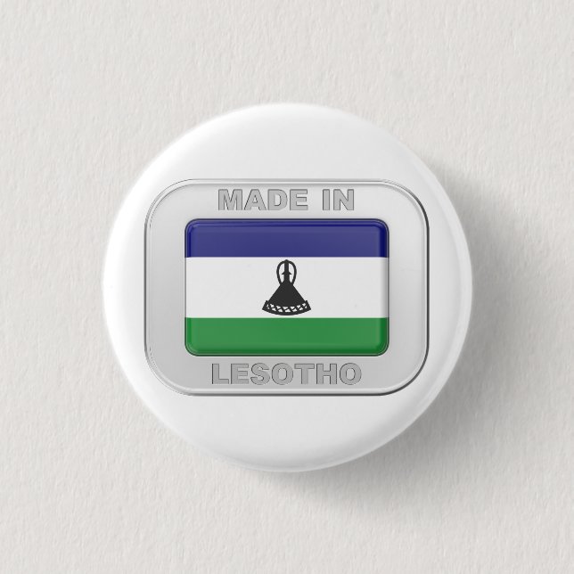 Made in Lesotho 1 Inch Round Button (Front)