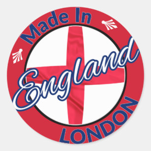 Made in London England St George Flag Classic Round Sticker