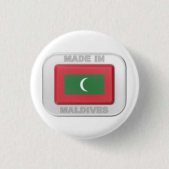 Made in Maldives 1 Inch Round Button (Front)