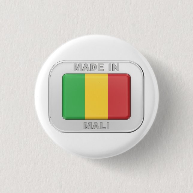 Made in Mali 1 Inch Round Button (Front)
