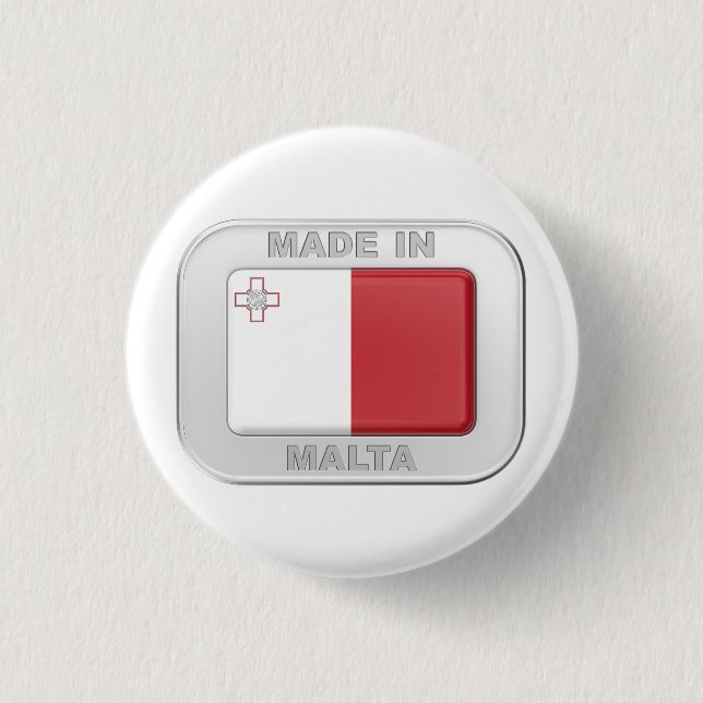 Made in Malta 1 Inch Round Button (Front)