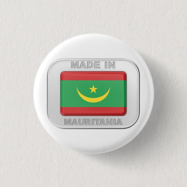 Made in Mauritania 1 Inch Round Button (Front)