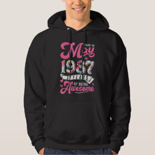 Made In May 1987 Floral 35 Year Old 35th Birthday  Hoodie