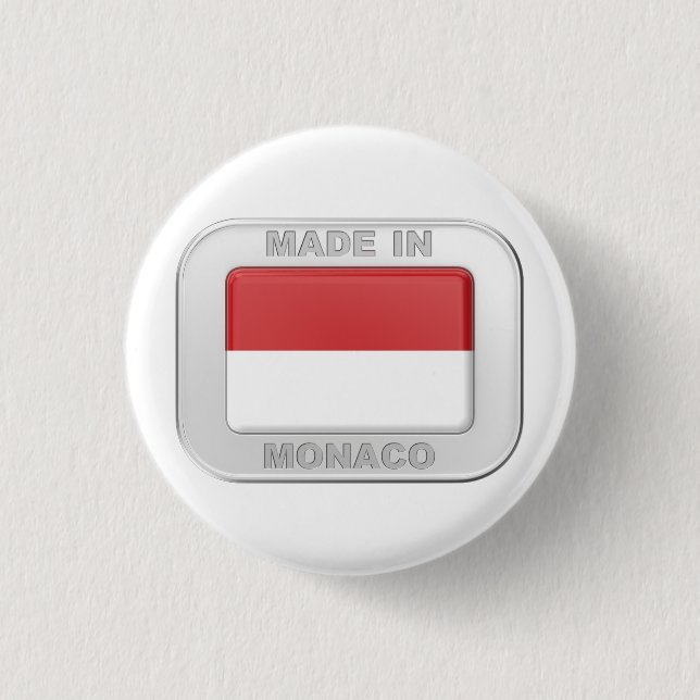 Made in Monaco 1 Inch Round Button (Front)