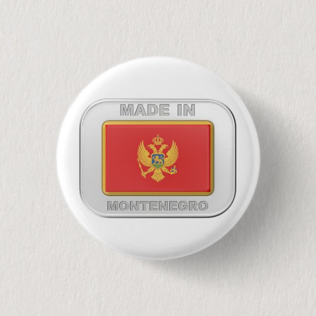 Made in Montenegro 1 Inch Round Button (Front)
