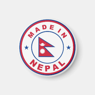 made in nepal country flag product label round magnet