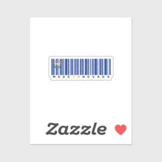 Made in Nevada Barcode Flag Sticker – State