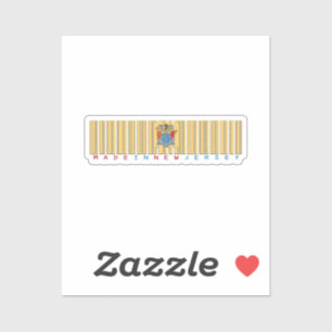 Made in New Jersey Barcode Flag Sticker