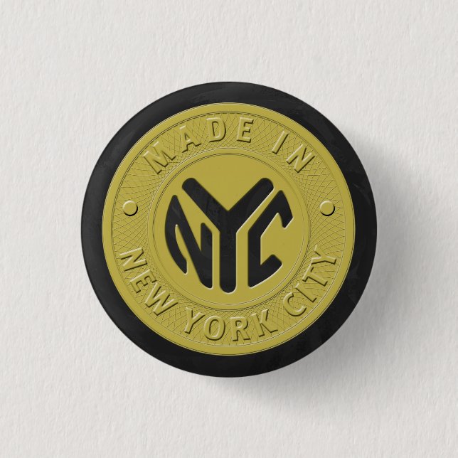 Made In New York 1 Inch Round Button (Front)