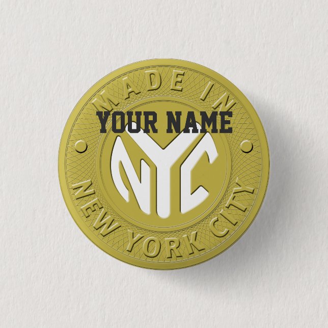 Made In New York 1 Inch Round Button (Front)
