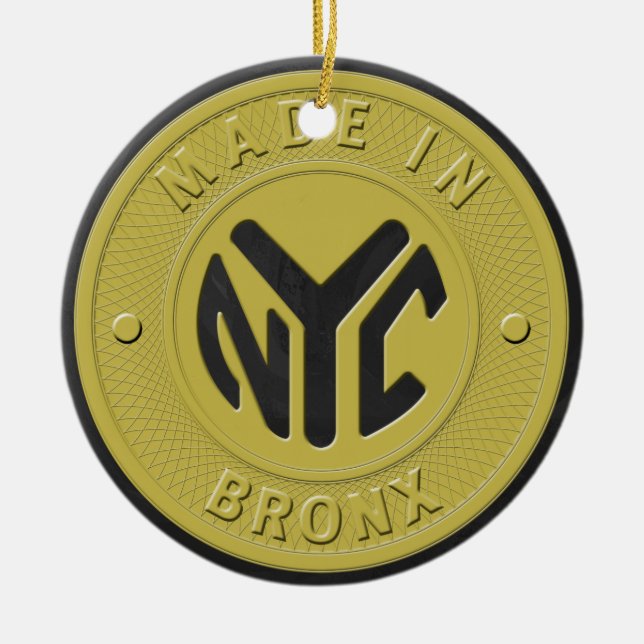 Made In New York Bronx Ceramic Ornament (Front)