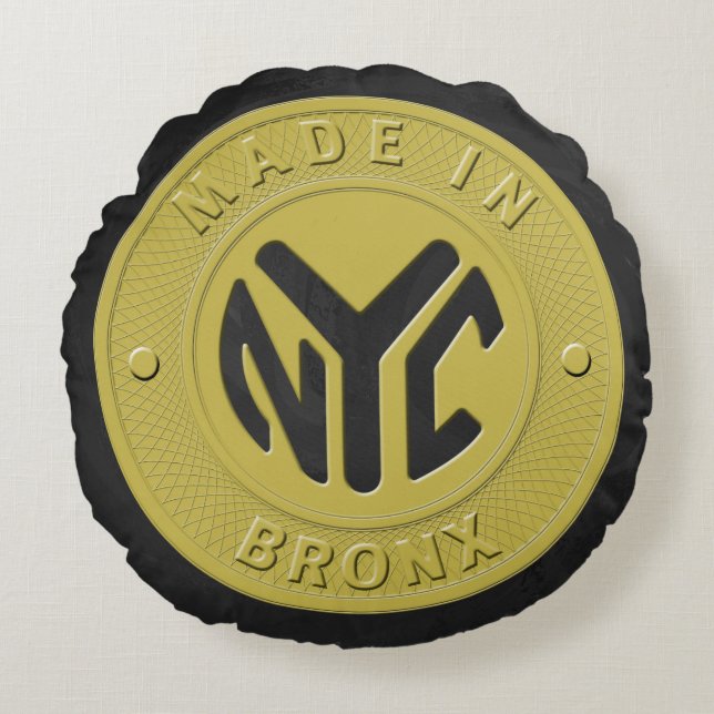 Made In New York Bronx Round Pillow (Front)
