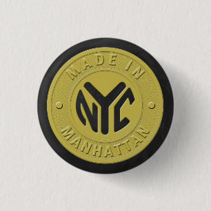 Made In New York Manhattan 1 Inch Round Button