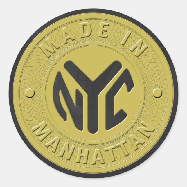 Made In New York Manhattan Classic Round Sticker (Front)