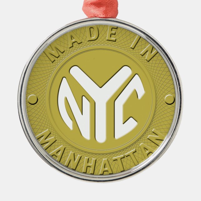 Made In New York Manhattan Metal Ornament (Front)