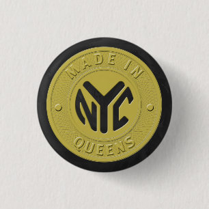 Made In New York Queens 1 Inch Round Button