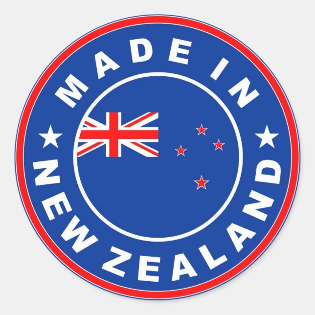 made in new zealand country flag product label (Front)