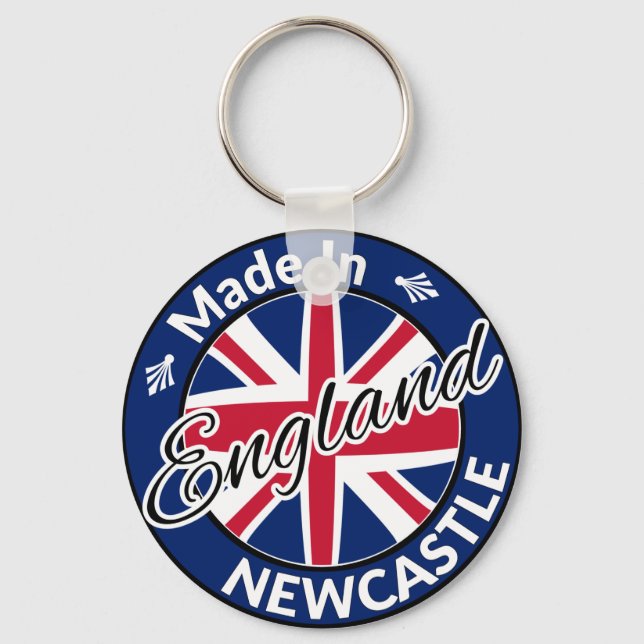 Made in Newcastle England Union Jack Flag Keychain (Front)