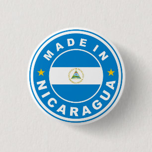 made in nicaragua country flag product label round 1 inch round button