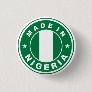 made in nigeria country flag product label round 1 inch round button