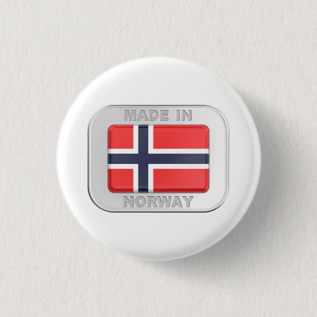 Made in Norway 1 Inch Round Button (Front)