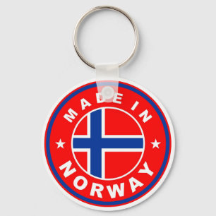 made in norway country flag product label round keychain