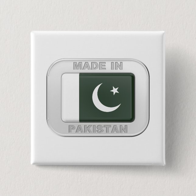 Made in Pakistan 2 Inch Square Button (Front)
